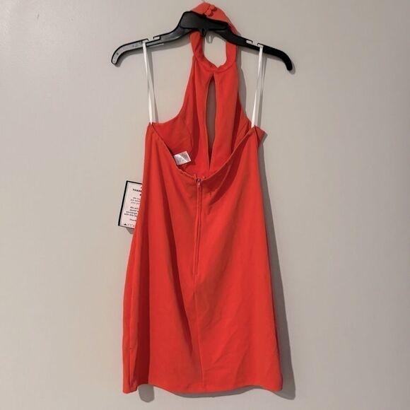 B DARLIN Womens Coral Cut Out Sleeveless Halter Party BodyCon Dress Juniors 9\10 - Picture 7 of 12